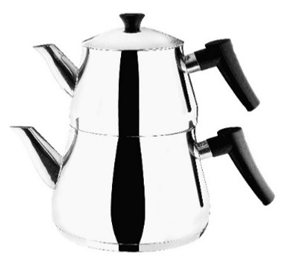 Pyramide Mid Size Teapot  Set with Black Bakkalide Handle